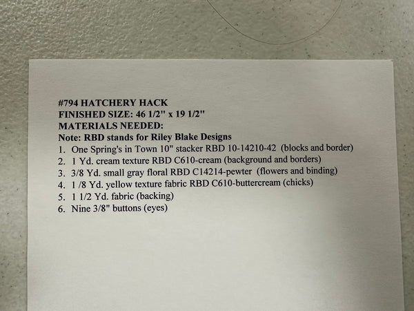 SALE Hatchery Hack Table Runner PATTERN P157 by Sandy Gervais - Riley ...