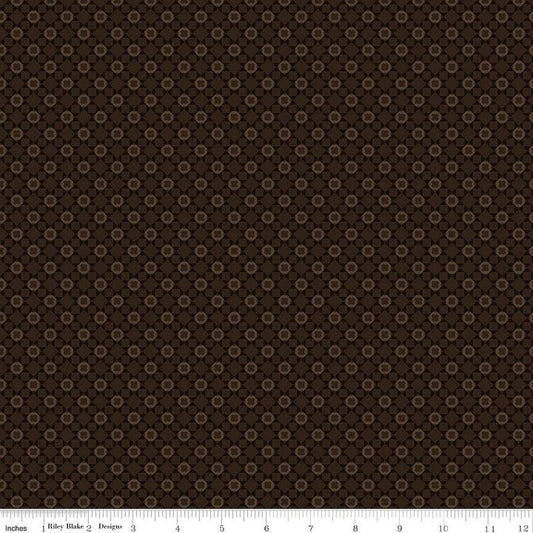 Huckleberry Saltbox Tile C14352 Brown - Riley Blake Designs - Geometric Tone-on-Tone - Quilting Cotton Fabric
