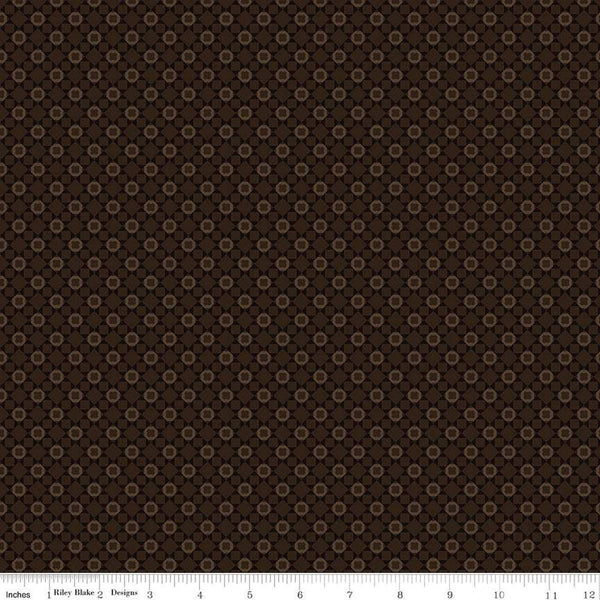 Huckleberry Saltbox Tile C14352 Brown by Riley Blake Designs - Geometric Tone-on-Tone - Quilting Cotton Fabric