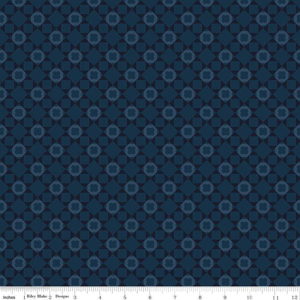 SALE Huckleberry Saltbox Tile C14352 Oxford - Riley Blake Designs - Geometric Tone-on-Tone - Quilting Cotton Fabric