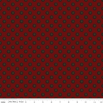 SALE Huckleberry Saltbox Doorknobs C14354 Mahogany - Riley Blake Designs - Geometric Concentric Circles - Quilting Cotton Fabric