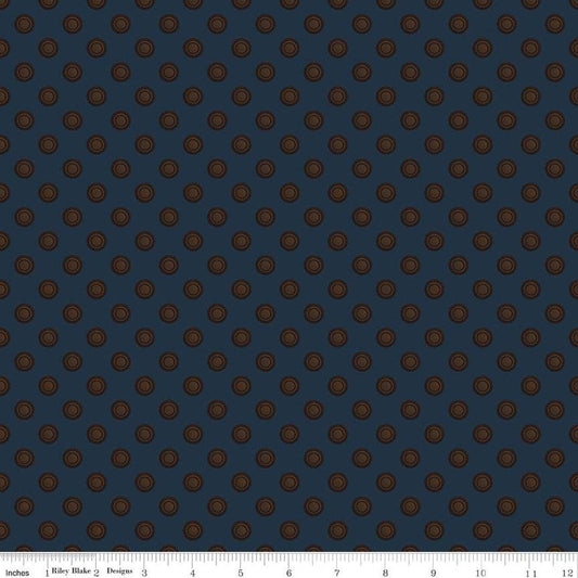 SALE Huckleberry Saltbox Doorknobs C14354 Oxford - Riley Blake Designs - Geometric Concentric Circles - Quilting Cotton Fabric