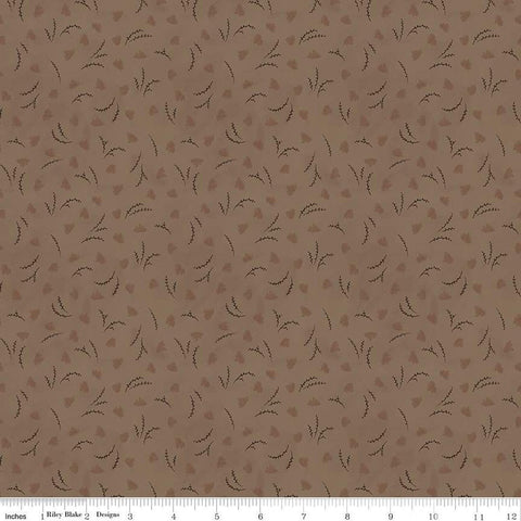 Huckleberry Saltbox Branches C14355 Taupe - Riley Blake Designs - Leaves Leaf Sprigs - Quilting Cotton Fabric