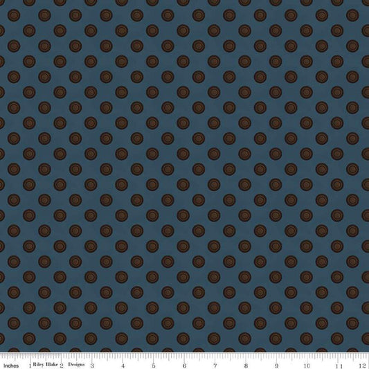 SALE Huckleberry Saltbox Doorknobs C14354 Stone - Riley Blake Designs - Geometric Concentric Circles - Quilting Cotton Fabric