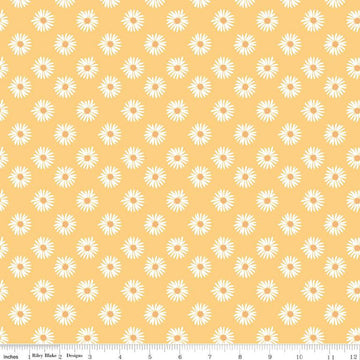 SALE Flora No. 6 Daisies C14461 Yellow - Riley Blake Designs - Floral Flowers - Quilting Cotton Fabric