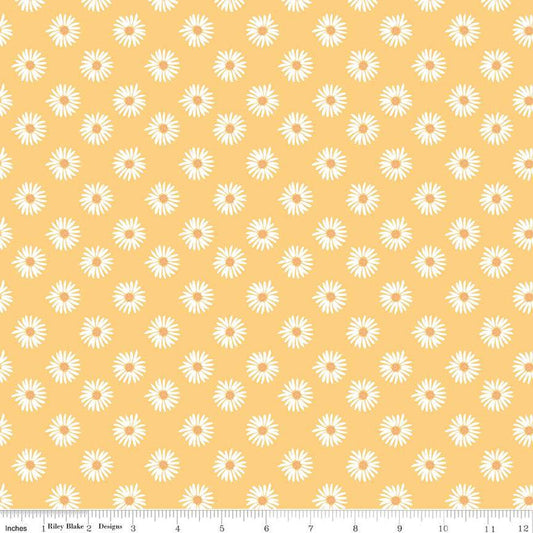 SALE Flora No. 6 Daisies C14461 Yellow - Riley Blake Designs - Floral Flowers - Quilting Cotton Fabric