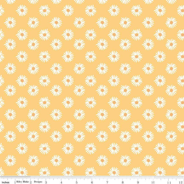 Flora No. 6 Daisies C14461 Yellow by Riley Blake Designs - Floral Flowers - Quilting Cotton Fabric