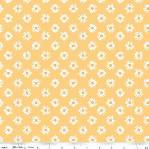 Flora No. 6 Daisies C14461 Yellow by Riley Blake Designs - Floral Flowers - Quilting Cotton Fabric