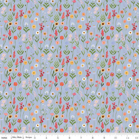 Flora No. 6 Stems C14462 Periwinkle by Riley Blake Designs - Floral Flowers - Quilting Cotton Fabric