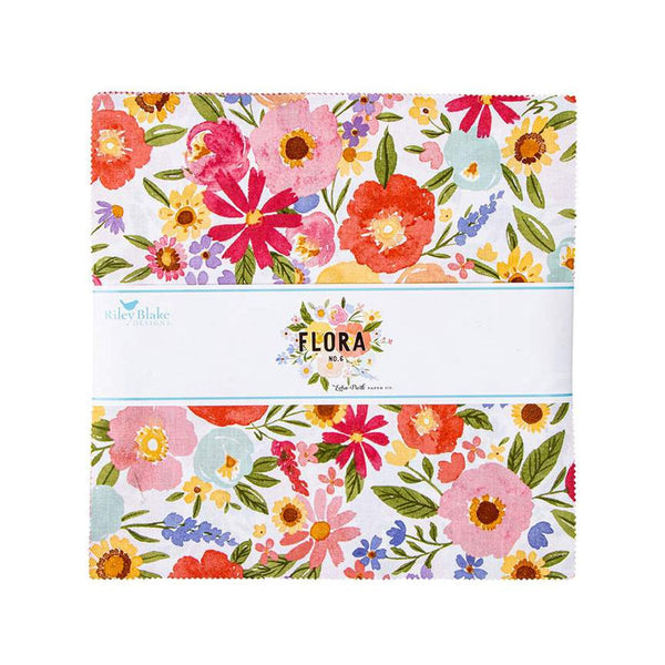 SALE Flora No. 6 Layer Cake 10" Stacker Bundle - Riley Blake Designs - 42 piece Precut Pre cut - Floral - Quilting Cotton Fabric