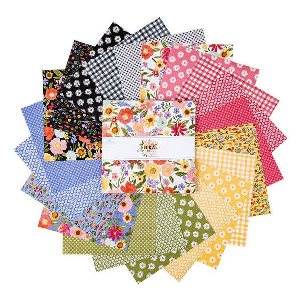 SALE Flora No. 6 Layer Cake 10" Stacker Bundle - Riley Blake Designs - 42 piece Precut Pre cut - Floral - Quilting Cotton Fabric