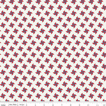 CLEARANCE Sweet Freedom Pinwheels  C14415 Sand Dollar - Riley Blake Designs - Patriotic Gridded Background - Quilting Cotton Fabric