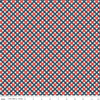 Fat Quarter End of Bolt - Sweet Freedom PRINTED Gingham Picnic C14417 Multi by Riley Blake - Patriotic Diagonal - Quilting Cotton Fabric