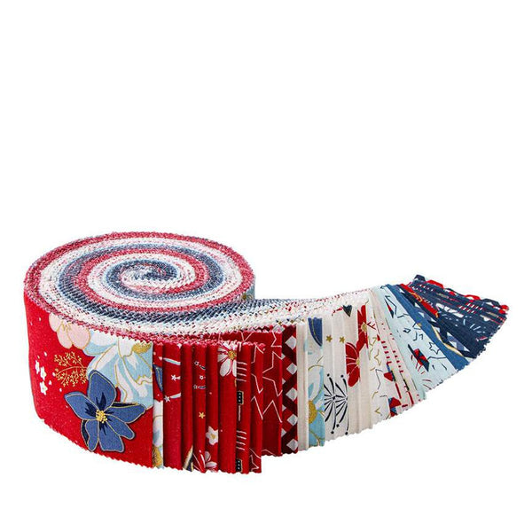 SALE Sweet Freedom 2.5 Inch Rolie Polie Jelly Roll 40 pieces - Riley Blake - Precut Pre cut Bundle - Patriotic - Quilting Cotton Fabric