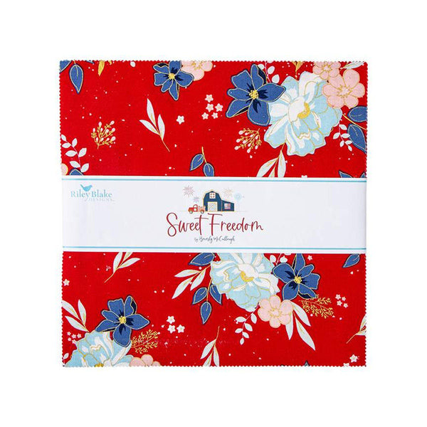 Sweet Freedom Layer Cake 10" Stacker Bundle - Riley Blake Designs - 42 piece Precut Pre cut - Patriotic - Quilting Cotton Fabric