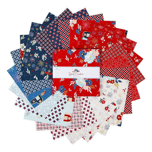 Sweet Freedom Layer Cake 10" Stacker Bundle - Riley Blake Designs - 42 piece Precut Pre cut - Patriotic - Quilting Cotton Fabric