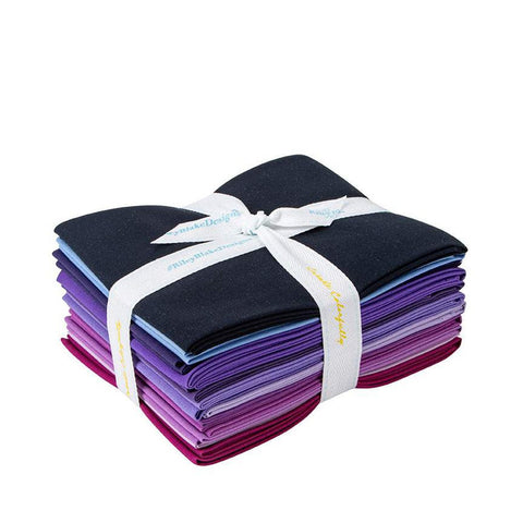 SALE Confetti Cottons Purple Fat Quarter Bundle 12 pieces - Riley Blake - Pre cut Precut - Solids - Quilting Cotton Fabric