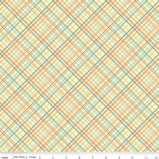 SALE Sunshine & Sweet Tea Summer Plaid C14324 Yellow - Riley Blake Designs - Diagonal - Quilting Cotton Fabric