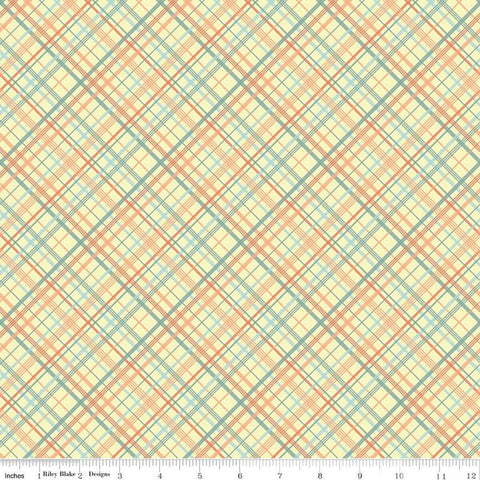 Sunshine and Sweet Tea Summer Plaid C14324 Yellow by Riley Blake Designs - Diagonal - Quilting Cotton Fabric