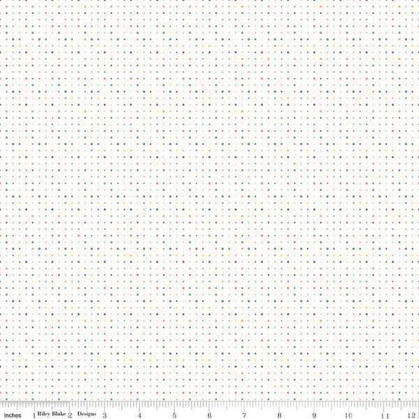 9" End of Bolt - Sunshine and Sweet Tea Dots C14325 Multi by Riley Blake Designs - Pin Dot Dotted - Quilting Cotton Fabric