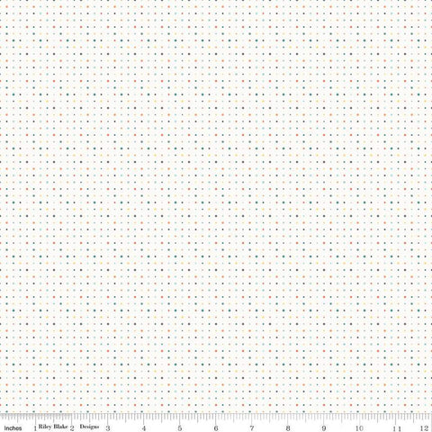 9" End of Bolt - Sunshine and Sweet Tea Dots C14325 Multi by Riley Blake Designs - Pin Dot Dotted - Quilting Cotton Fabric