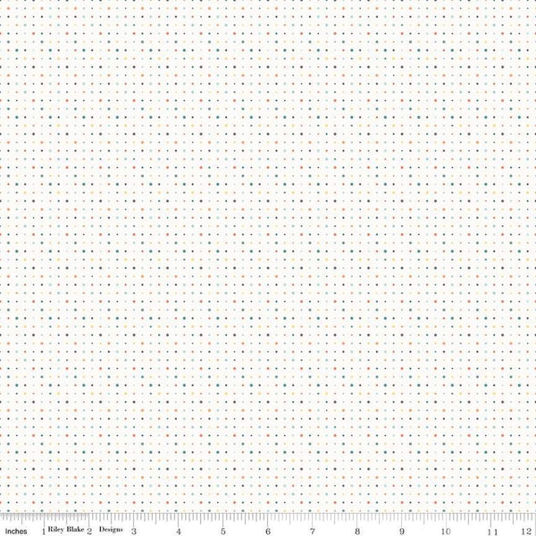 24" End of Bolt - Sunshine and Sweet Tea Dots C14325 Multi by Riley Blake Designs - Pin Dot Dotted - Quilting Cotton Fabric