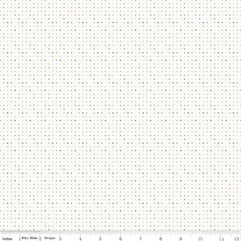 24" End of Bolt - Sunshine and Sweet Tea Dots C14325 Multi by Riley Blake Designs - Pin Dot Dotted - Quilting Cotton Fabric