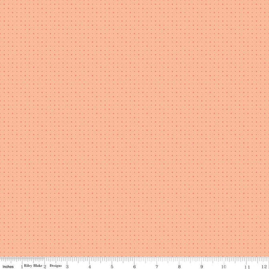 DEAL Sunshine & Sweet Tea Dots C14325 Peach - Riley Blake Designs - Pin Dot Dotted - Quilting Cotton Fabric