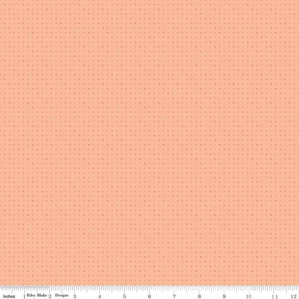 Sunshine and Sweet Tea Dots C14325 Peach by Riley Blake Designs - Pin Dot Dotted - Quilting Cotton Fabric