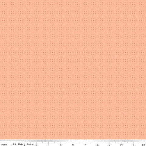 SALE Sunshine and Sweet Tea Dots C14325 Peach by Riley Blake Designs - Pin Dot Dotted - Quilting Cotton Fabric