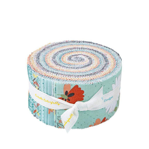 Sunshine and Sweet Tea 2.5 Inch Rolie Polie Jelly Roll 40 pieces - Riley Blake - Precut Pre cut Bundle - Quilting Cotton Fabric