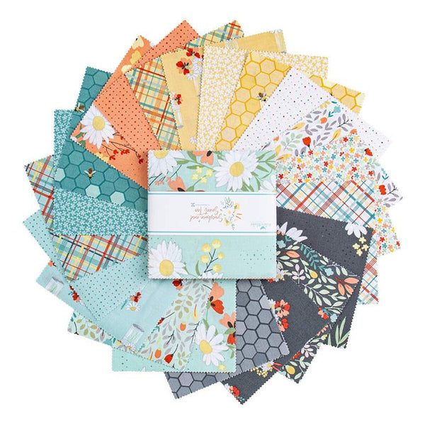 Sunshine and Sweet Tea Charm Pack 5" Stacker Bundle - Riley Blake Designs - 42 piece Precut Pre cut - Quilting Cotton Fabric