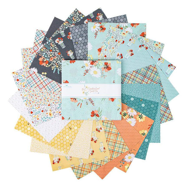 Sunshine and Sweet Tea Layer Cake 10" Stacker Bundle - Riley Blake Designs - 42 piece Precut Pre cut - Quilting Cotton Fabric