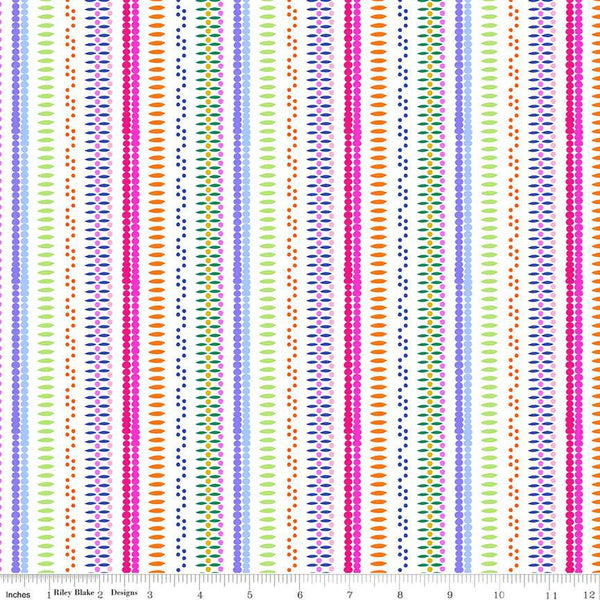 Splendid Stripe CD14316 White - Riley Blake Designs - DIGITALLY PRINTED Stripes Striped - Quilting Cotton