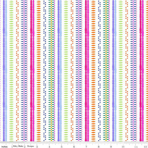 Splendid Stripe CD14316 White - Riley Blake Designs - DIGITALLY PRINTED Stripes Striped - Quilting Cotton