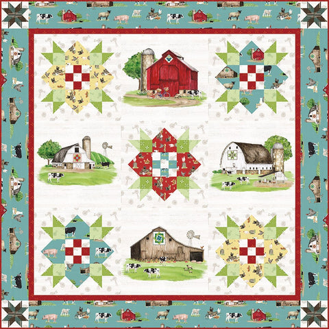 Spring Barn Panel Boxed Quilt Kit KT-14330 - Riley Blake Designs - Includes Fabric Pattern Keepsake Box - Spring Barn Quilts