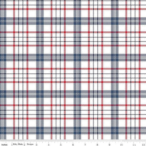 SALE American Beauty Plaid C14443 Navy by Riley Blake Designs - Patriotic - Quilting Cotton Fabric