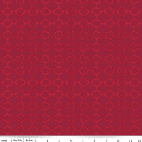 American Beauty Burst C14445 Red by Riley Blake Designs - Patriotic Geometric - Quilting Cotton Fabric