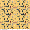 CLEARANCE Coming Home Armed Forces Main C14420 Yellow - Riley Blake Designs - Personnel Vehicles Icons Patriotic - Quilting Cotton Fabric
