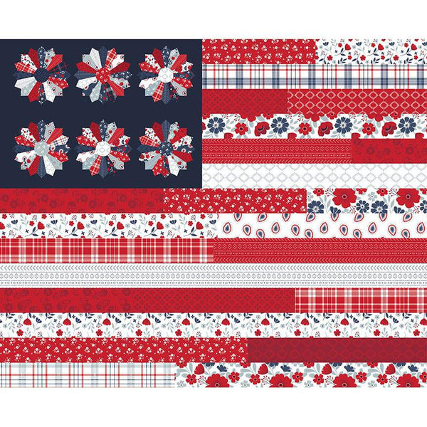 American Beauty Flag Panel P14450 by Riley Blake Designs - Patriotic - Quilting Cotton Fabric