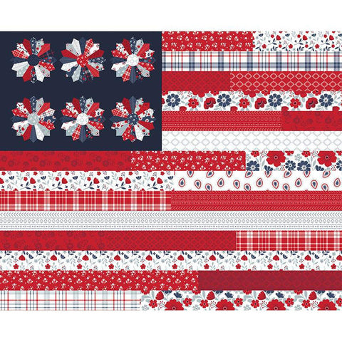 SALE American Beauty Flag Panel P14450 by Riley Blake Designs - Patriotic - Quilting Cotton Fabric