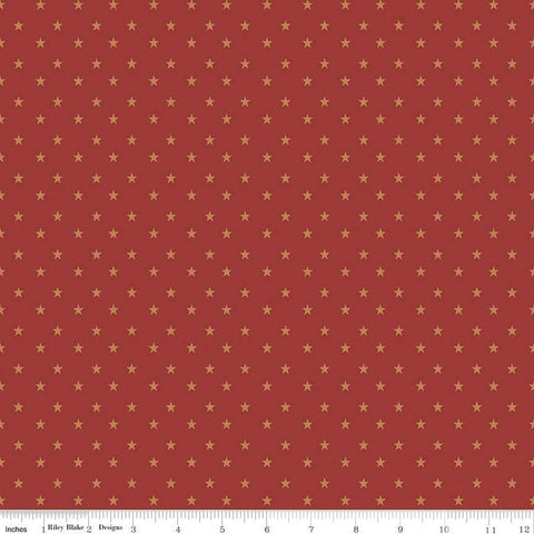 SALE Coming Home Stars C14423 Barn Red by Riley Blake Designs - Armed Forces Patriotic - Quilting Cotton Fabric