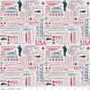 SALE Coming Home Coast Guard Text C14426 Silver by Riley Blake Designs - Armed Forces Patriotic - Quilting Cotton Fabric
