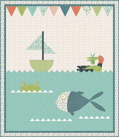 Lake Fun Quilt PATTERN P157 by Sandy Gervais - Riley Blake Designs - Instructions Only - Fish Frog Duck Boat - Fat Quarter Friendly