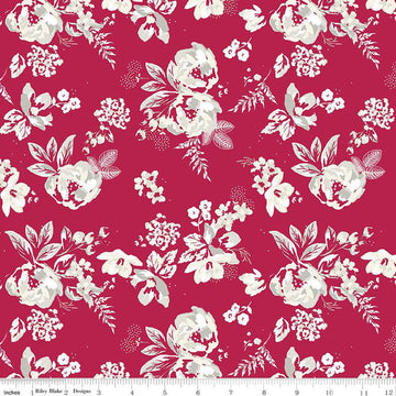 SALE Heirloom Red Main C14340 Berry - Riley Blake Designs - Floral Flowers - Quilting Cotton Fabric
