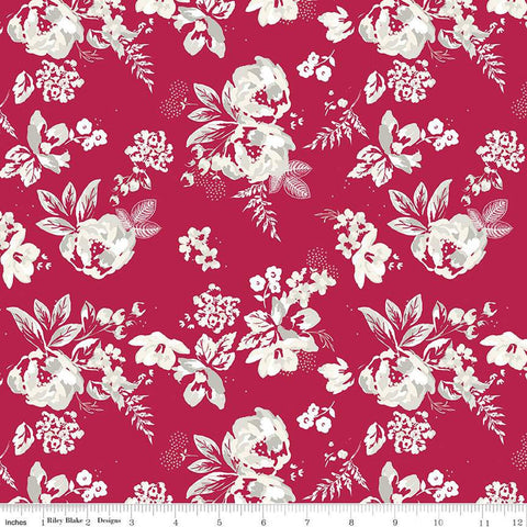 Heirloom Red Main C14340 Berry by Riley Blake Designs - Floral Flowers - Quilting Cotton Fabric