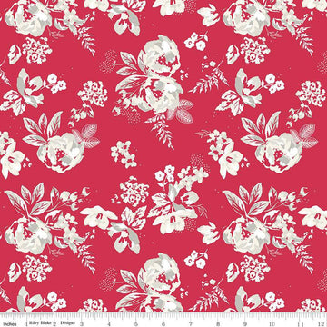 SALE Heirloom Red Main C14340 Red - Riley Blake Designs - Floral Flowers - Quilting Cotton Fabric