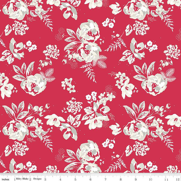 Heirloom Red Main C14340 Red by Riley Blake Designs - Floral Flowers - Quilting Cotton Fabric