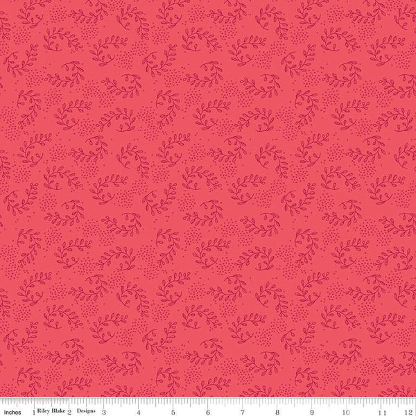 SALE Heirloom Red Sprigs C14342 Red by Riley Blake Designs - Leaves Xs - Quilting Cotton Fabric