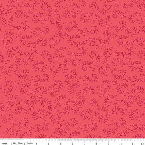 SALE Heirloom Red Sprigs C14342 Red by Riley Blake Designs - Leaves Xs - Quilting Cotton Fabric